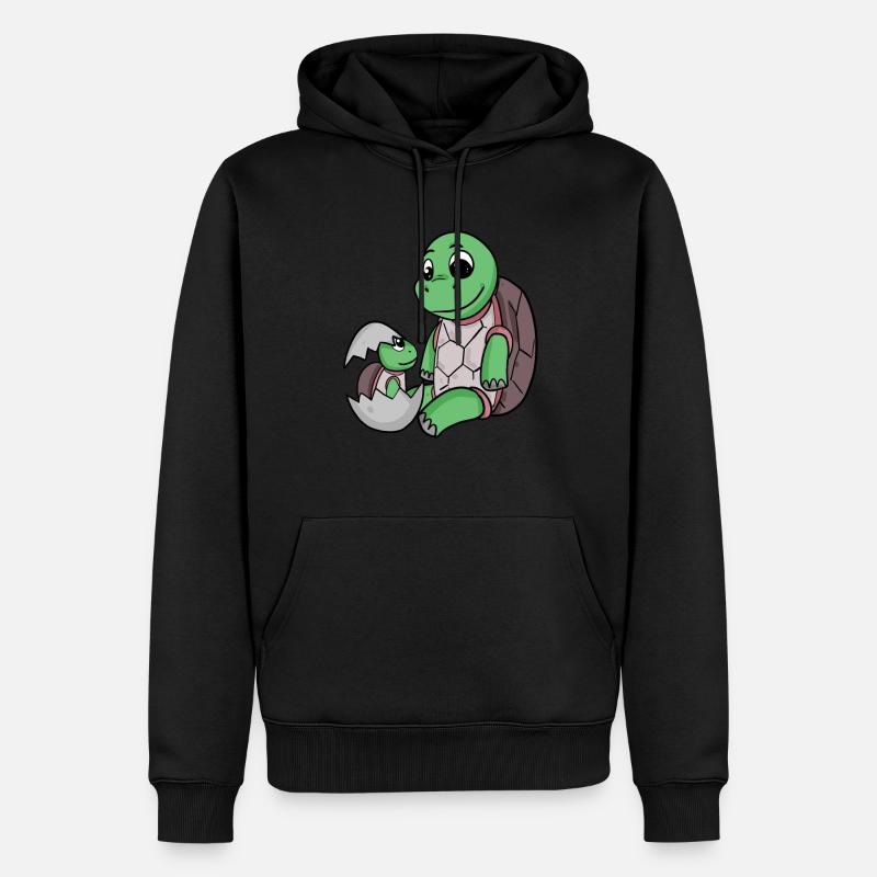 Tortue avec Bébé Tortue - Sweat à capuche Premium bio Homme - noir