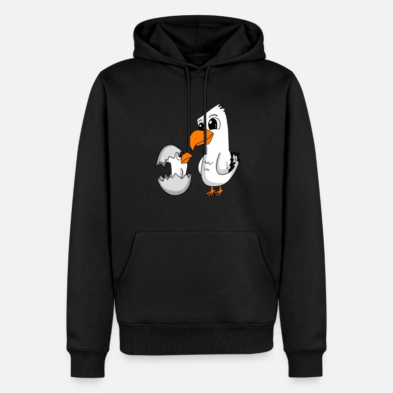 Mouette avec bébé Mouette - Sweat à capuche Premium bio Homme - noir