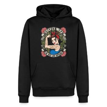 Abandonner n’est pas une option fort le pouvoir des femmes femmes - Sweat à capuche Premium bio Homme - noir - Devant - Nico (187cm)