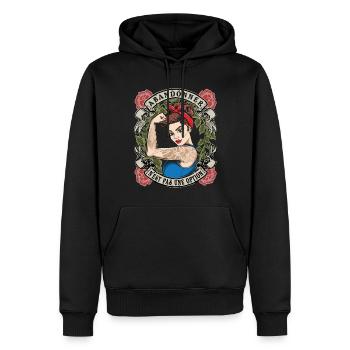 Abandonner n’est pas une option fort le pouvoir des femmes femmes - Sweat à capuche Premium bio Homme - noir - Devant - Nico (187cm)