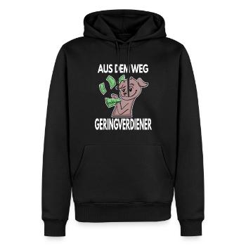Aus dem Weg du Geringverdiener - Kapitalismus - Männer Premium Bio Hoodie - Schwarz - Vorne - Nico (187cm)