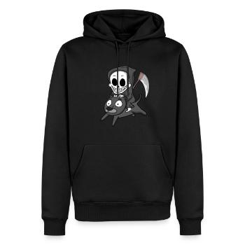 Sensenmann und Schwarzer Panther - Männer Premium Bio Hoodie - Schwarz - Vorne - Nico (187cm)
