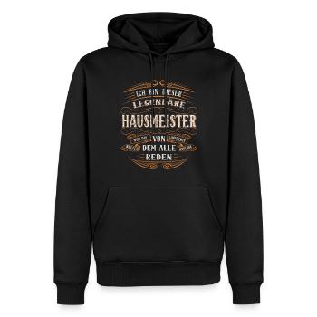Hausmeister Ich bin dieser legendäre Hausmeister - Männer Premium Bio Hoodie - Schwarz - Vorne - Nico (187cm)