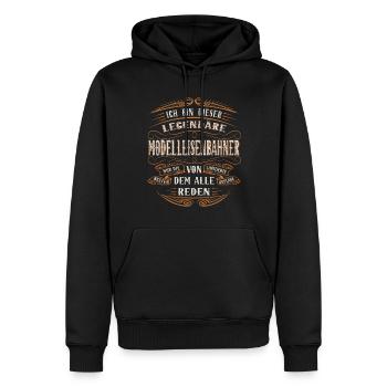modelleisenbahner Ich bin dieser legendäre - Männer Premium Bio Hoodie - Schwarz - Vorne - Nico (187cm)