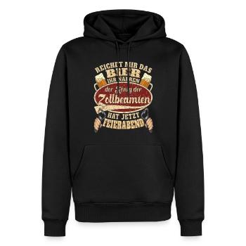 Zollbeamter Bier Feierabend - Männer Premium Bio Hoodie - Schwarz - Vorne - Nico (187cm)