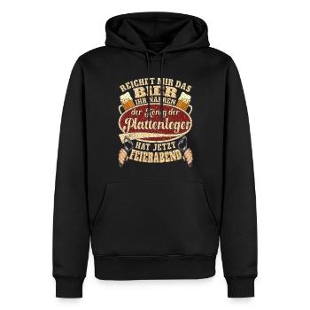 Plattenleger Bier Feierabend - Männer Premium Bio Hoodie - Schwarz - Vorne - Nico (187cm)