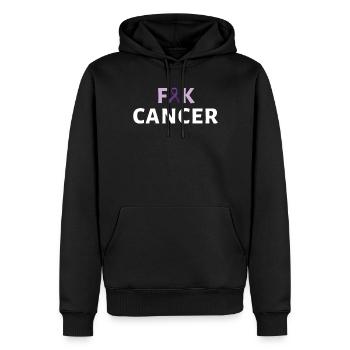 F Cancer Purple Pancreatic Cancer Awareness - Männer Premium Bio Hoodie - Schwarz - Vorne - Nico (187cm)