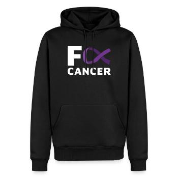 F Cancer Purple Pancreatic Cancer - Männer Premium Bio Hoodie - Schwarz - Vorne - Nico (187cm)
