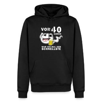 40 Jubiläum Spruch - 40 Jahre - 40. Geburtstag - Männer Premium Bio Hoodie - Schwarz - Vorne - Nico (187cm)