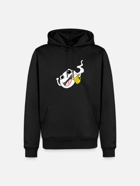 Sperm with beer - Men’s Premium Organic Hoodie - black