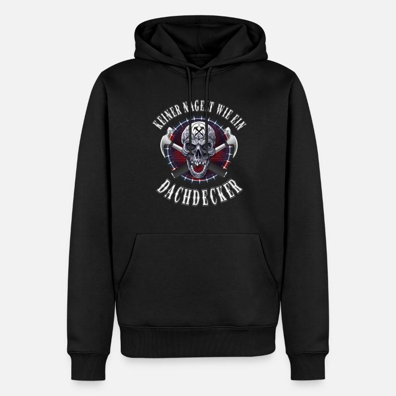 Dachdecker keiner nagelt wie ein Dachdecker - Männer Premium Bio Hoodie - Schwarz