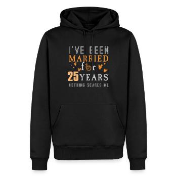 Marriage Married For 25 Years Heart Valentines Day - Männer Premium Bio Hoodie - Schwarz - Vorne - Nico (187cm)