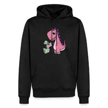 Dinosaures avec bébés dinosaures - Sweat à capuche Premium bio Homme - noir - Devant - Nico (187cm)