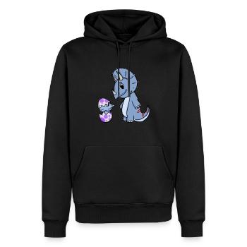 Dinosaures avec bébés dinosaures - Sweat à capuche Premium bio Homme - noir - Devant - Nico (187cm)