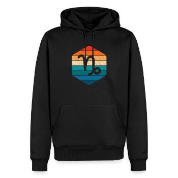 Steinbock Sternzeichen Horoskop Retro Geschenk - Männer Premium Bio Hoodie - Schwarz - Vorne - Nico (187cm)