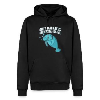 Only Manatees understands me Süße Ozean Seekuh - Männer Premium Bio Hoodie - Schwarz - Vorne - Nico (187cm)