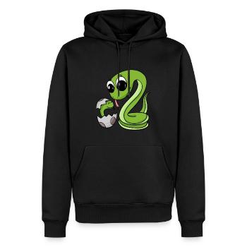 Schlange mit Baby Schlange - Männer Premium Bio Hoodie - Schwarz - Vorne - Nico (187cm)