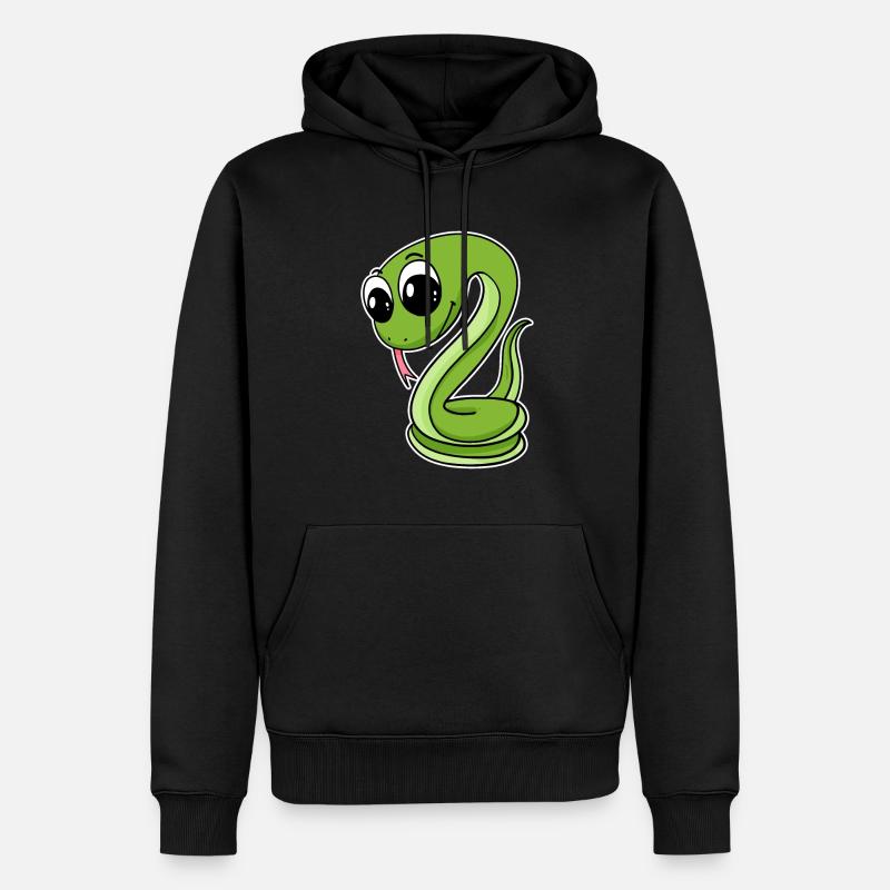 Serpent vert - Sweat à capuche Premium bio Homme - noir