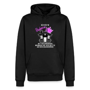 Bauherrin Hausbau - Männer Premium Bio Hoodie - Schwarz - Vorne - Nico (187cm)