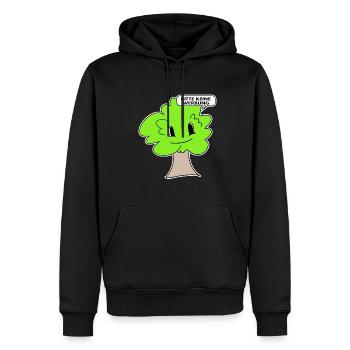 Briefkasten Aufkleber Bitte keine Werbung - Männer Premium Bio Hoodie - Schwarz - Vorne - Nico (187cm)