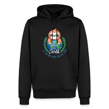 Sauvez la Terre Planète paresseuse Kawaii Sauvez la journée - Sweat à capuche Premium bio Homme - noir - Devant - Nico (187cm)