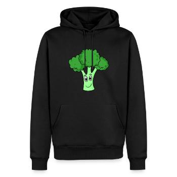 Brocoli - Sweat à capuche Premium bio Homme - noir - Devant - Nico (187cm)