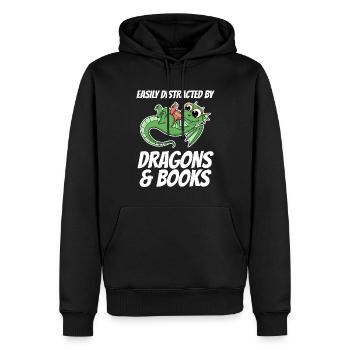 Livre Livres Dragon Dragon Cadeau - Sweat à capuche Premium bio Homme - noir - Devant - Nico (187cm)