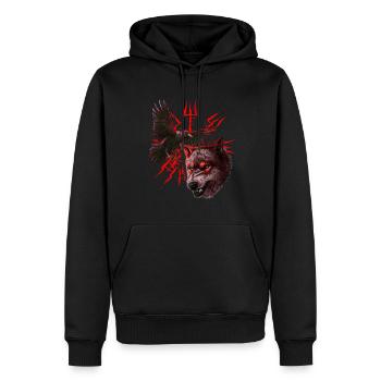Vegvisir Odin avec Hugin et Munin - Vikings - Sweat à capuche Premium bio Homme - noir - Devant - Nico (187cm)