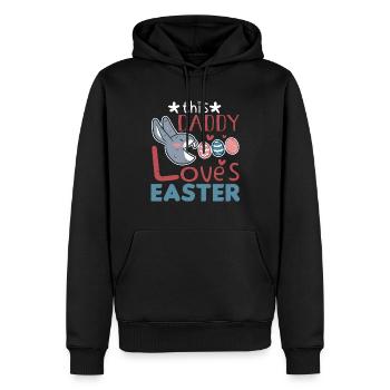 Papa aime l’œuf de lapin de Pâques Dimanche de Pâques - Sweat à capuche Premium bio Homme - noir - Devant - Nico (187cm)