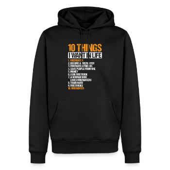 firefighter firefighter firefighter firefighter volunteer - Men’s Premium Organic Hoodie - black - Front - Nico (187cm)
