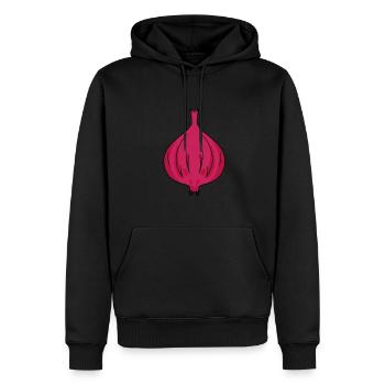 Oignon - Sweat à capuche Premium bio Homme - noir - Devant - Nico (187cm)