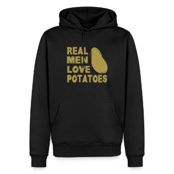 French fries potatoes Sweet potato Potato - Men’s Premium Organic Hoodie - black - Front - Nico (187cm)