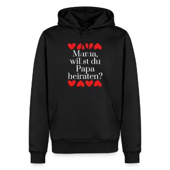 Heiraten Heirat Freund Freundin Ehe Herz Hochzeit - Männer Premium Bio Hoodie - Schwarz - Vorne - Nico (187cm)
