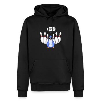 Kegel Pinguin Bowling - Männer Premium Bio Hoodie - Schwarz - Vorne - Nico (187cm)