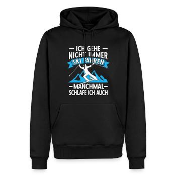 Ski Fahren Alter Mann auf Skiern Skifahrer Sprüche - Männer Premium Bio Hoodie - Schwarz - Vorne - Nico (187cm)