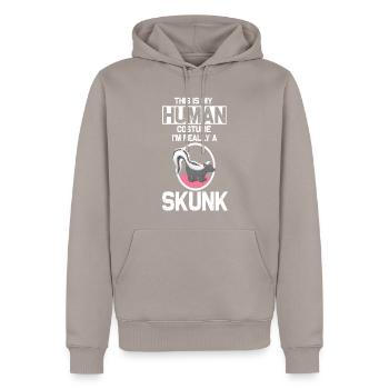 skunk stink mammifère défendre skunk - Sweat à capuche Premium bio Homme - taupe - Devant - Nico (187cm)
