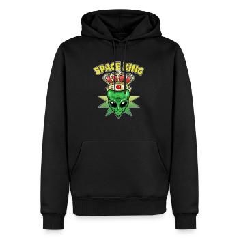 Space King Alien - Men’s Premium Organic Hoodie - black - Front - Nico (187cm)