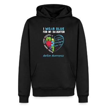 Daughter Blue Special Autism Awareness - Männer Premium Bio Hoodie - Schwarz - Vorne - Nico (187cm)