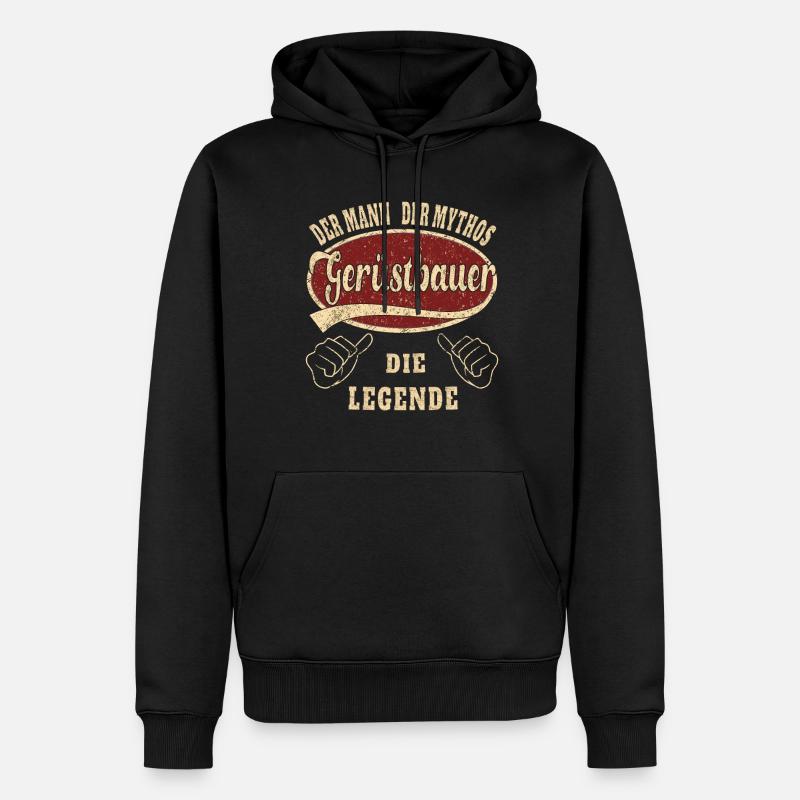 Gerüstbauer der Mann der Mythos Gerüstbauer - Männer Premium Bio Hoodie - Schwarz