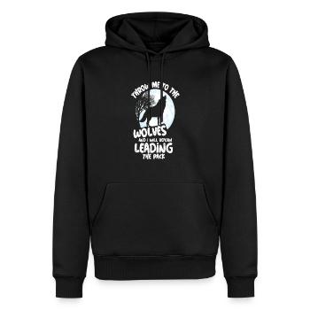 loups meute de loup chien chien de territoire de terre loup loup - Sweat à capuche Premium bio Homme - noir - Devant - Nico (187cm)