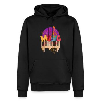 Musik Musikinstrumente noten motiv - geschenkidee - Männer Premium Bio Hoodie - Schwarz - Vorne - Nico (187cm)