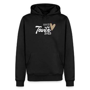 Tante 2023 - Werdende Tante - Tante werden - Männer Premium Bio Hoodie - Schwarz - Vorne - Nico (187cm)