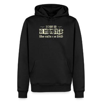I Created Monster Daughter Daddy Happy Fathers Day - Männer Premium Bio Hoodie - Schwarz - Vorne - Nico (187cm)