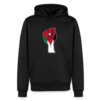 Jordanien - Männer Premium Bio Hoodie - Schwarz - Vorne - Nico (187cm)
