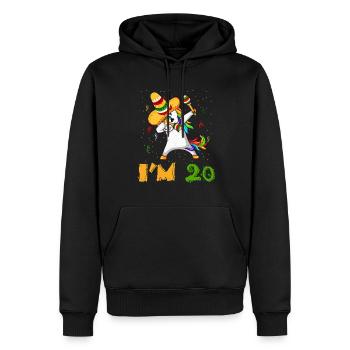 Age 20 Year Old Dab Unicorn Mexican Cinco De Mayo - Männer Premium Bio Hoodie - Schwarz - Vorne - Nico (187cm)