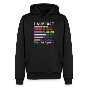 Support Equality Gay Pride LGBT Pride Month - Männer Premium Bio Hoodie - Schwarz - Vorne - Nico (187cm)