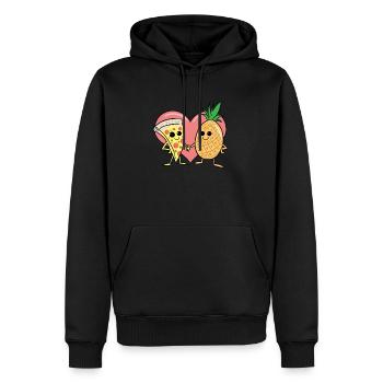 Pizza Ananas Hawaii Pizza - Männer Premium Bio Hoodie - Schwarz - Vorne - Nico (187cm)