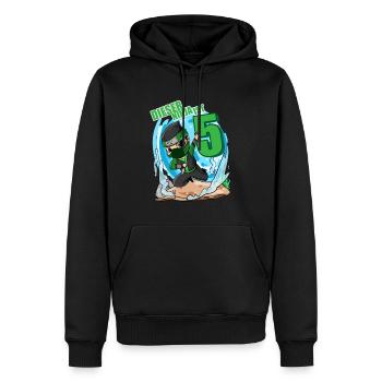 5 Jahre Junge Ninja - 5 Geburtstag - Ich bin 5 - Männer Premium Bio Hoodie - Schwarz - Vorne - Nico (187cm)