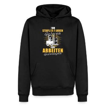Zum Stapler Fahren Geboren Gabelstaplerfahrer - Männer Premium Bio Hoodie - Schwarz - Vorne - Nico (187cm)