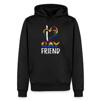 Love Gay Friend Pride LGBT Rainbow Pride Month - Männer Premium Bio Hoodie - Schwarz - Vorne - Nico (187cm)